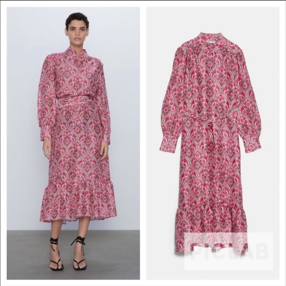 ZARA Printed Midi Dress 🍒 - Picture 13 of 15